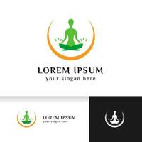stock di disegno del logo di yoga. illustrazione vettoriale di meditazione
