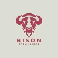 bisonte testa logo design vettore modello