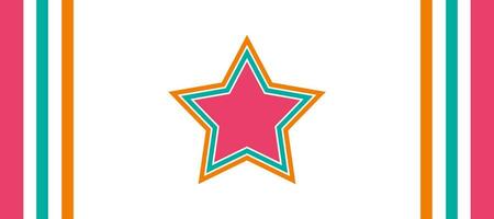 colorato stella con strisce Linee geometrico design sfondo vettore