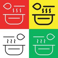 ciotola vettore icona, schema stile icona, a partire dal avventura icone collezione, isolato su rosso, giallo, bianca e verde sfondo.