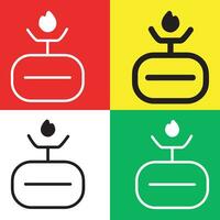 campeggio gas vettore icona, schema stile icona, a partire dal avventura icone collezione, isolato su rosso, giallo, bianca e verde sfondo.