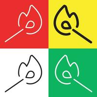 fiammiferi vettore icona, schema stile icona, a partire dal avventura icone collezione, isolato su rosso, giallo, bianca e verde sfondo.
