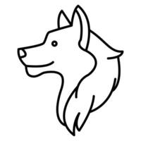 lupo vettore icona, diretto stile icona, a partire dal animale testa icone collezione, isolato su bianca sfondo.