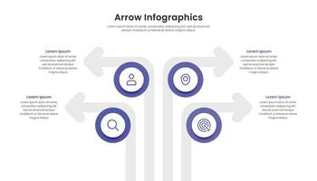 quattro frecce Infografica elementi modello design vettore