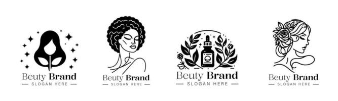 vettore impostato di elegante beuty donna logo design idee