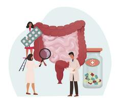 intestino trattamento concetto. studia di il intestino. medico trattamento. striscione. vettore