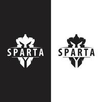 spartano logo, barbaro guerriero distintivo design semplice silhouette spartano guerra casco vettore