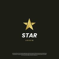 stella freccia con d'oro colore logo design moderno concetto vettore