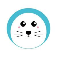 carino foca animale kawaii personaggio icona vettore illustrazione design icona. carino animale design elementi. adatto per uso come un' complemento per figli di disegni.