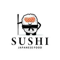 Sushi logo semplice design Sushi giapponese cibo icona modello Prodotto giapponese cucina vettore