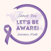 Progettazione di post sui social media per la giornata mondiale del cancro vettore