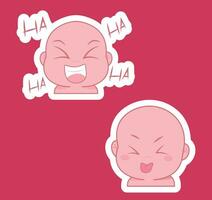 carino cartone animato espressione emoji personaggio vettore design arte per adesivi modello