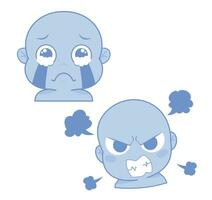 carino cartone animato espressione emoji personaggio vettore design arte per adesivi modello