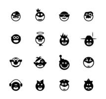 smiley e divertente viso emoji icone vettore