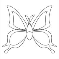 continuo singolo linea mano disegnato farfalla design minimalismo schema vettore arte illustrazione