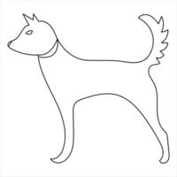 cane animale domestico animale continuo uno linea arte disegno e cane icona semplice schema vettore illustrazione