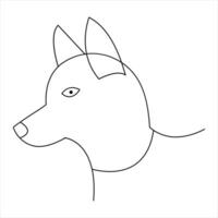 continuo singolo linea cane vettore arte disegno minimalista cane viso schema astratto mano disegnato stile