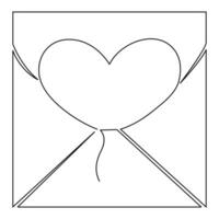 amore lettera Busta isolato icona continuo singolo linea arte disegno schema vettore illustrazione
