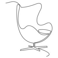 continuo uno linea arte disegno di sedia schema vettore arte illustrazione e concetto icona design