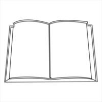 continuo singolo linea disegno libri mano disegnato isolato schema vettore arte illustrazione arredamento design