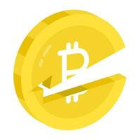 un icona design di Cracked bitcoin vettore