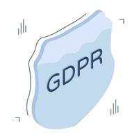 un modificabile design icona di GDPR vettore