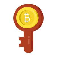vettore design di bitcoin chiave