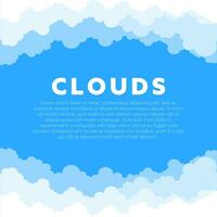 astratto bianca nube su blu cielo. confine di nuvole. vettore azione illustrazione
