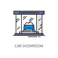 auto azienda showroom, auto commerciante schema icona vettore