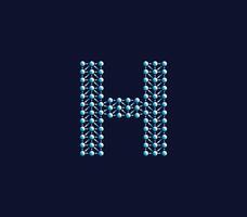 h alfabeto creativo tecnologia connessioni dati memorizzare logo design concetto vettore