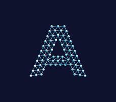 un' alfabeto creativo tecnologia connessioni dati memorizzare logo design concetto vettore