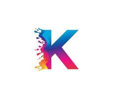 K alfabeto pittura logo design concetto vettore