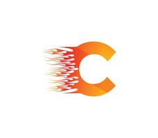 c fuoco creativo alfabeto logo design concetto vettore