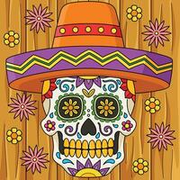 cinco de mayo dia de los muertos colorato cartone animato vettore