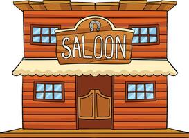 cowboy salone cartone animato colorato clipart illustrazione vettore