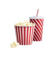 composizione cinematografica di popcorn cola vettore