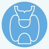 icona laringe. relazionato per respiratorio terapia simbolo. blu occhi stile. semplice design modificabile. semplice illustrazione vettore