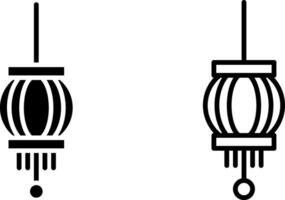 Cinese lanterna icona, cartello, o simbolo nel glifo e linea stile isolato su trasparente sfondo. vettore illustrazione
