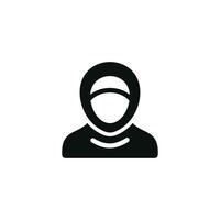 musulmano donna icona isolato su bianca sfondo vettore
