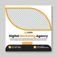 aziendale digitale marketing agenzia sociale media inviare design creativo piazza ragnatela bandiera modello vettore