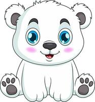 cartone animato illustrazione di un' carino polare orso sorridente vettore