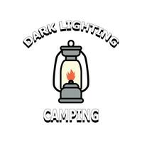 campeggio lanterna semplice icona vettore illustrazione