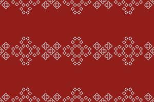 etnico geometrico tessuto modello attraversare punto.ikat ricamo etnico orientale pixel modello rosso Natale giorno sfondo. astratto, vettore, illustrazione. trama, cornice, decorazione, motivi, seta sfondo. vettore