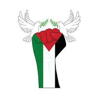 colomba nel mano gesto Palestina illustrazione vettore
