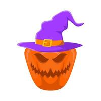 spaventoso cappello strega nel zucca illustrazione vettore