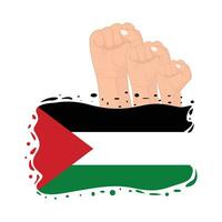 gratuito Palestina mano gesto con bandiera Palestina illustrazione vettore