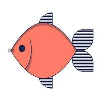 poisson d'avril. francese aprile sciocco giorno etichetta pesce. piatto stile. vettore illustrazione