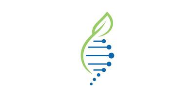 logo design combinazione di genetico segni con foglie, icone, vettori, simboli. vettore