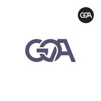 lettera goa monogramma logo design vettore