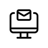 computer e-mail icona nel di moda schema stile isolato su bianca sfondo. computer e-mail silhouette simbolo per il tuo sito web disegno, logo, app, ui. vettore illustrazione, eps10.